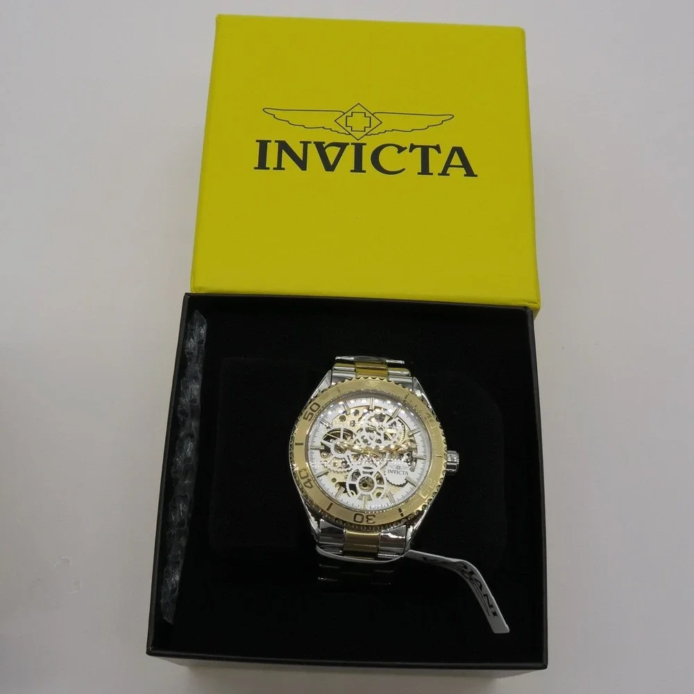 Invicta Objet D Art Glyph Automatic Men's Watch w/ Skeleton Dial - 43mm Two Tone